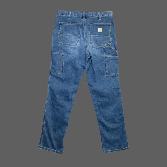 Carhartt Men's Rugged Flex Relaxed Double Front Jeans Size 32x32 GUC Blue - Picture 9 of 11